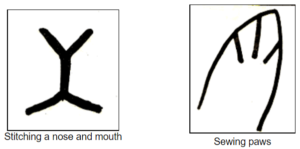stitch nose sewing paws